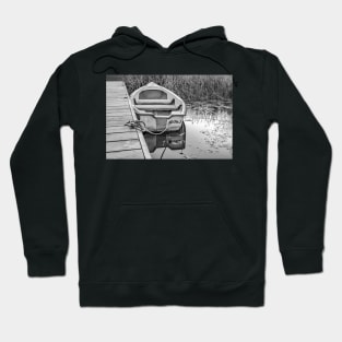 Moored boat, Norfolk Hoodie